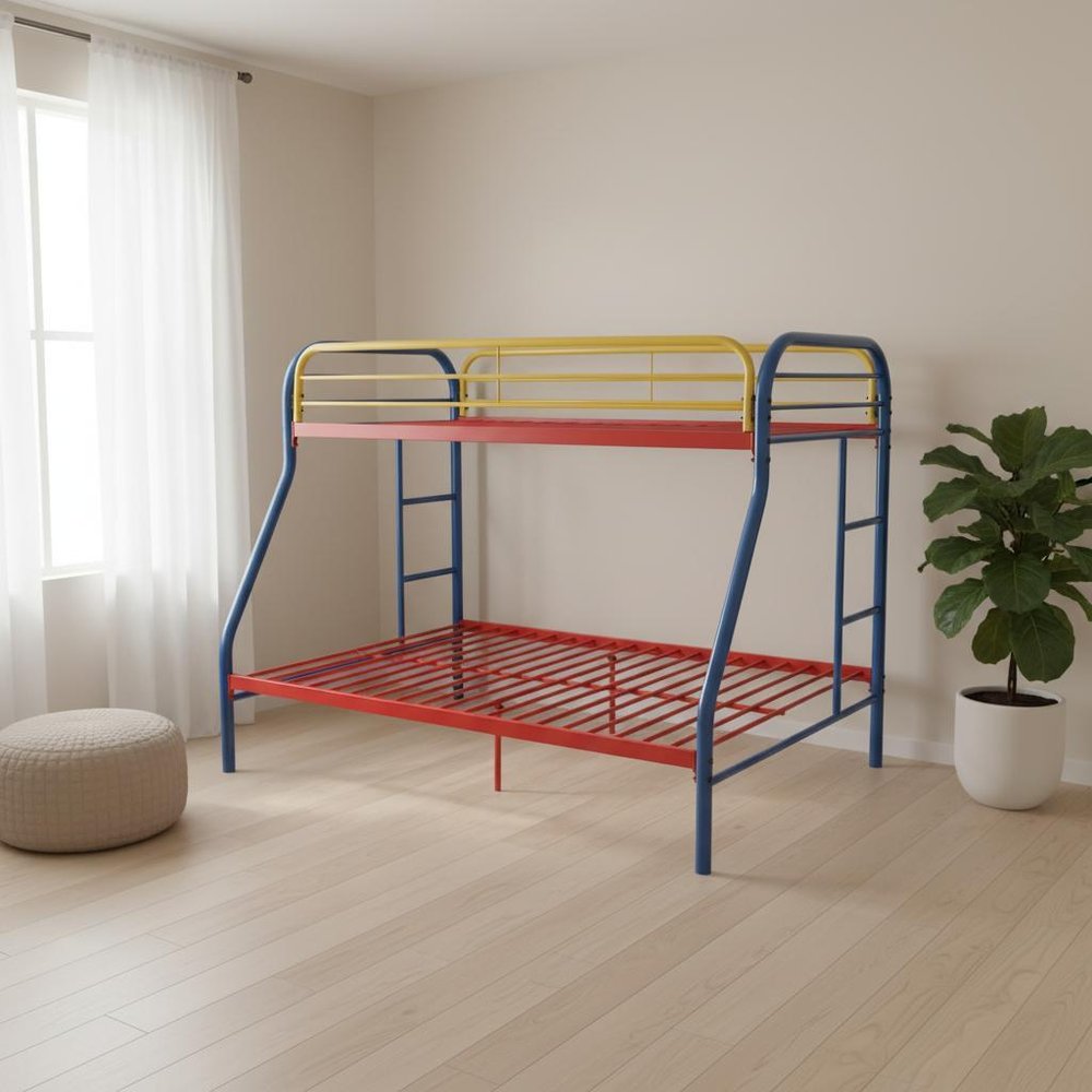 78" X 54" X 60" Twin Over Full Purple Metal Tube Bunk Bed