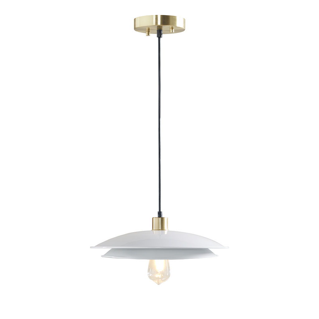 Saben - 2-Tier Pendant - Gold / White