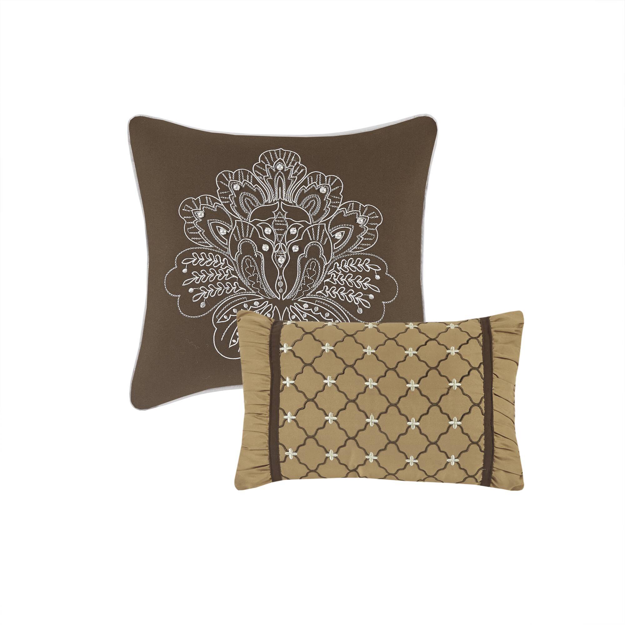 Bellagio - King 5 Piece Reversible Bedspread Set - Brown / Gold