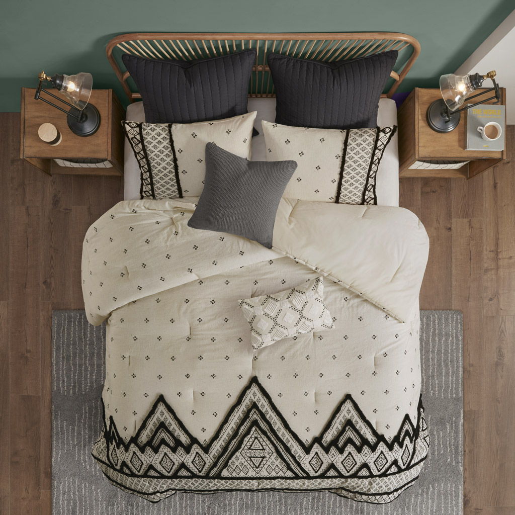 Marta - 3 Piece And Flax Linen Blend Comforter Set - Natural