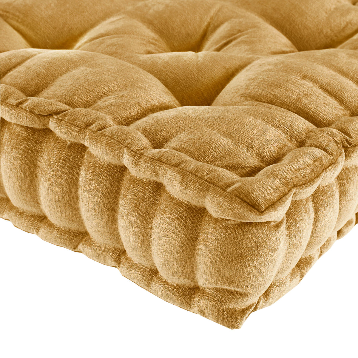 Azza - Poly Chenille Square Floor Pillow Cushion Compress Pack - Yellow