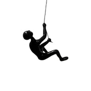 6" X 4" Black Resin Climbing Man Hanging Dimensional Sculpture