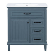 Bathroom Vanity With Sink Top, Flip Drawers, Adjustable Shelf