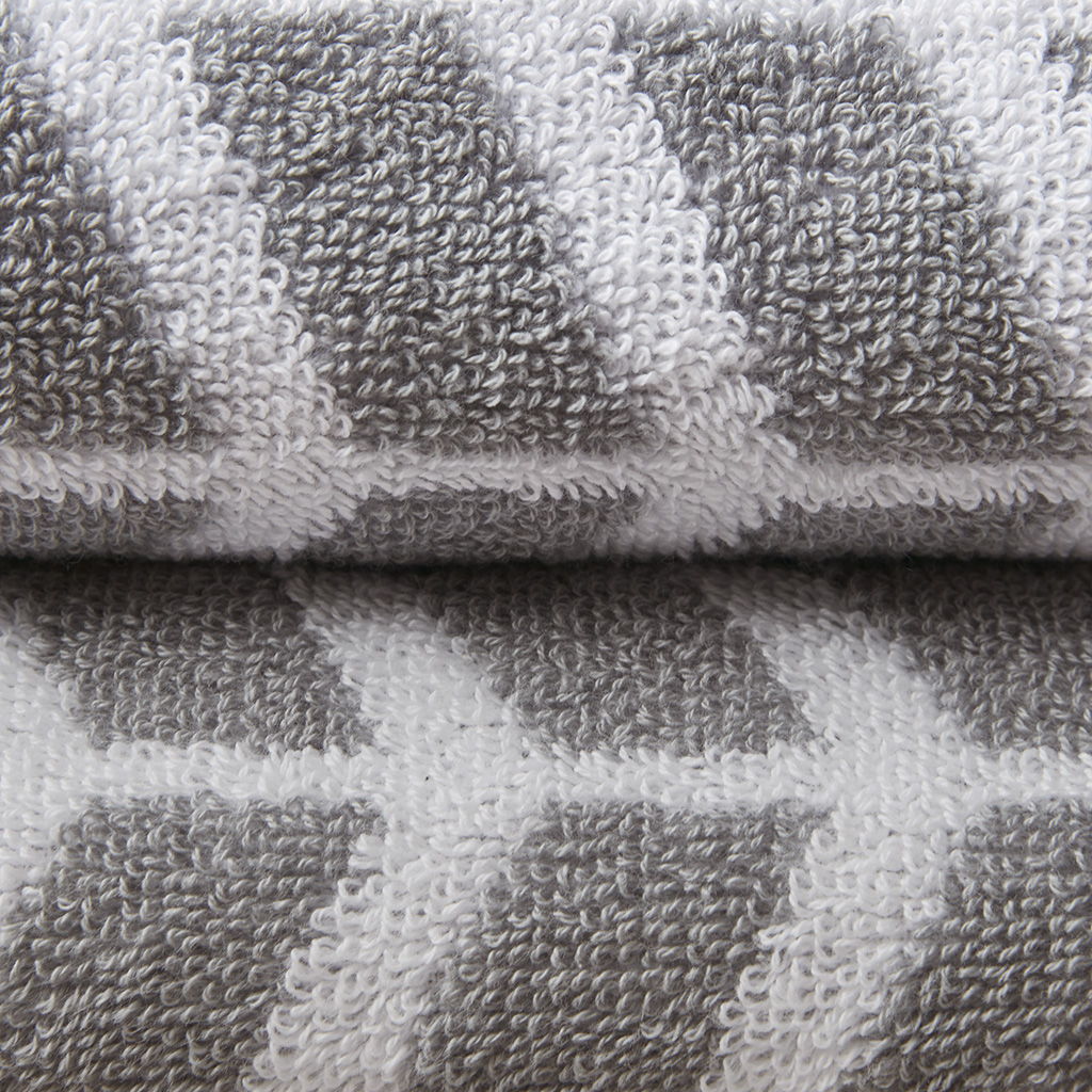Nadia - 6 Piece Jacquard Towel Set - Gray