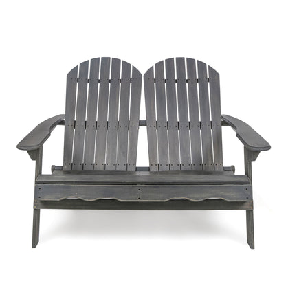 Outdoor Adirondack Rocking Loveseat With Hand Crafted Details