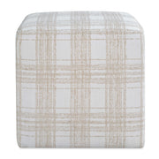Joie - Porcelain Plaid Ottoman - White