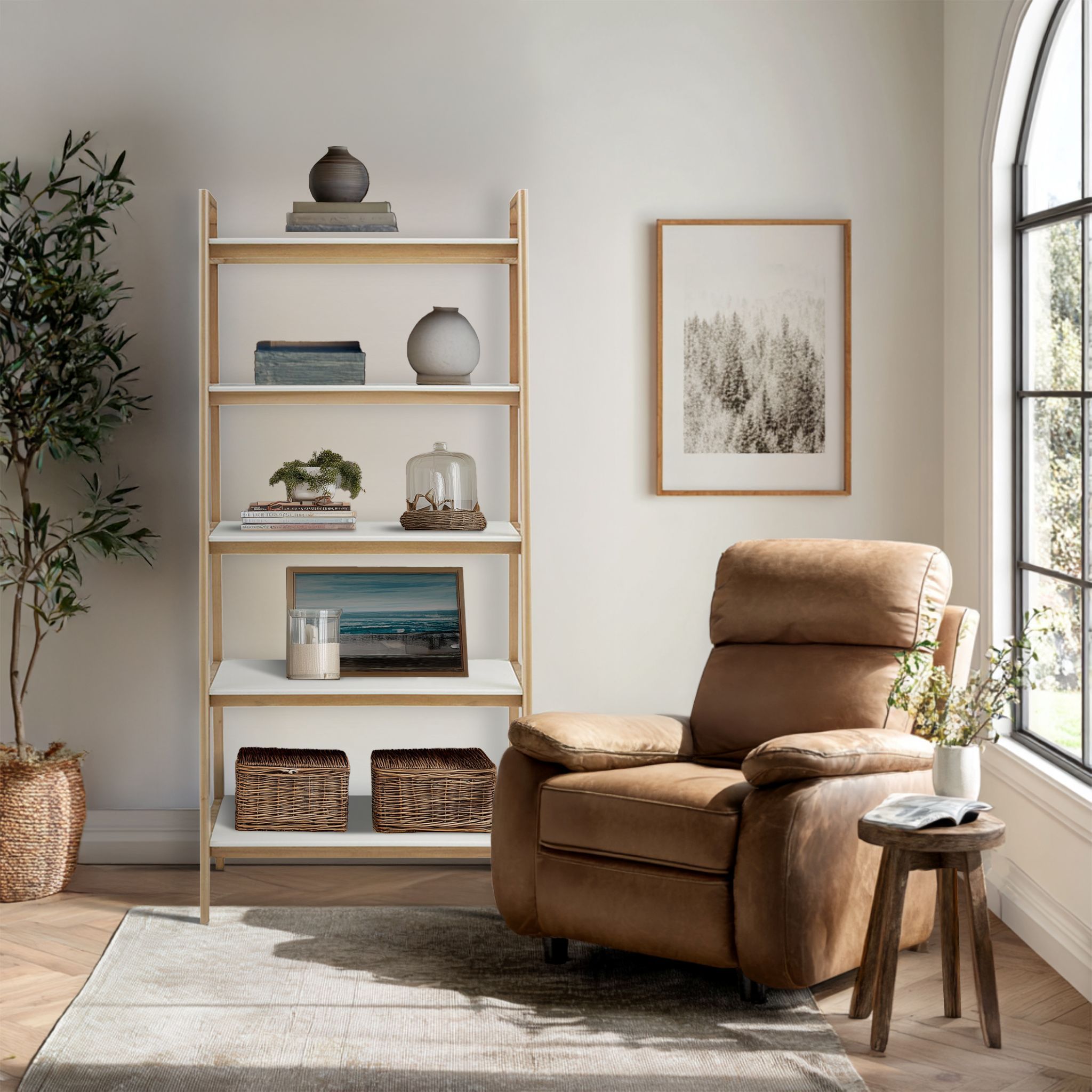 Parker - Shelf / Bookcase - Off-White / Natural
