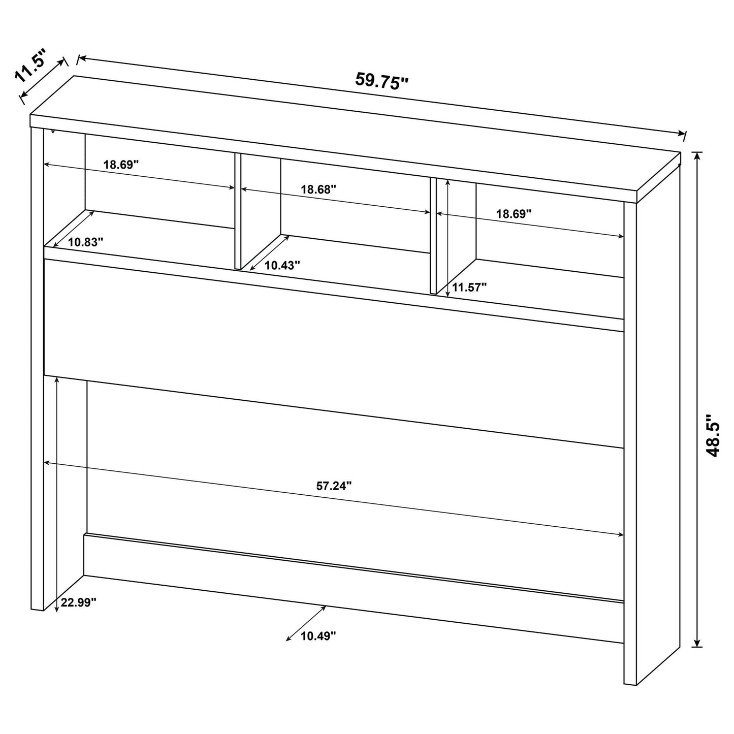 Geary - 3 Piece Bedroom Set With Bookcase Headboard