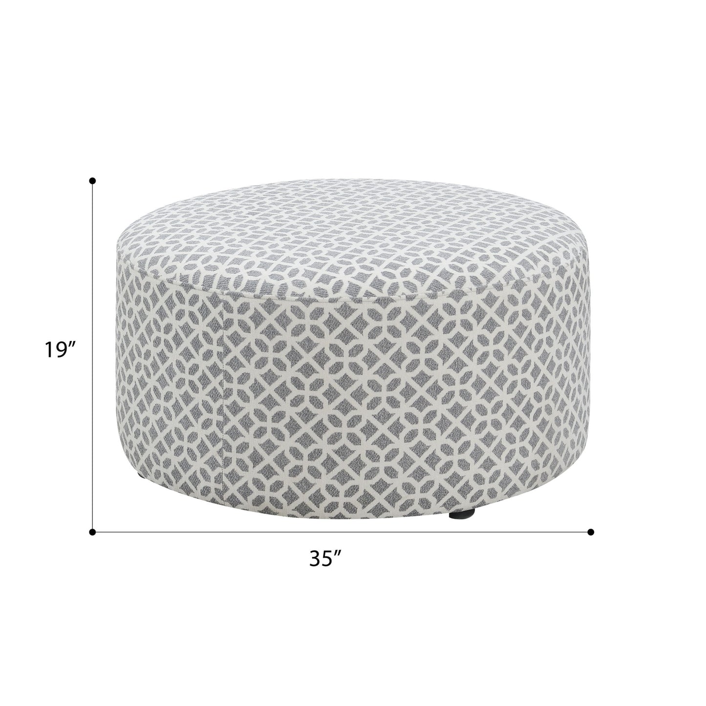 Round Ottoman - Gray