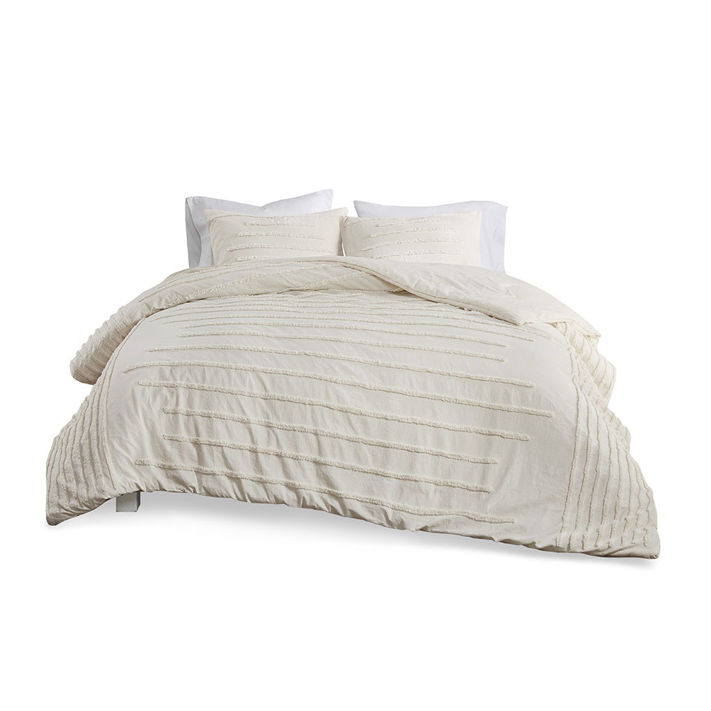Mercer - King 3 Piece Comforter Set - Ivory