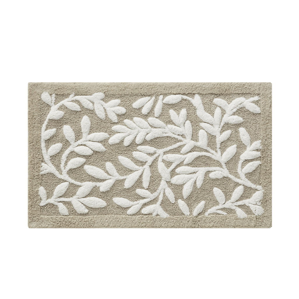 Serene - 21" x 34" Cotton Tufted Bath Rug - Beige