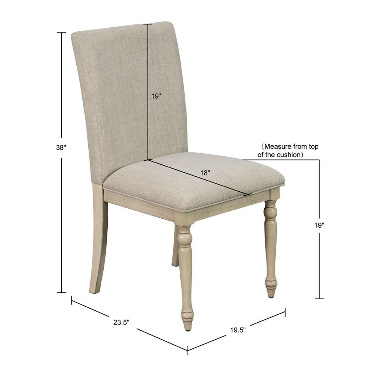Fiona - Upholstered Dining Chair With Turned Wood Legs (Set of 2) - Light Gray