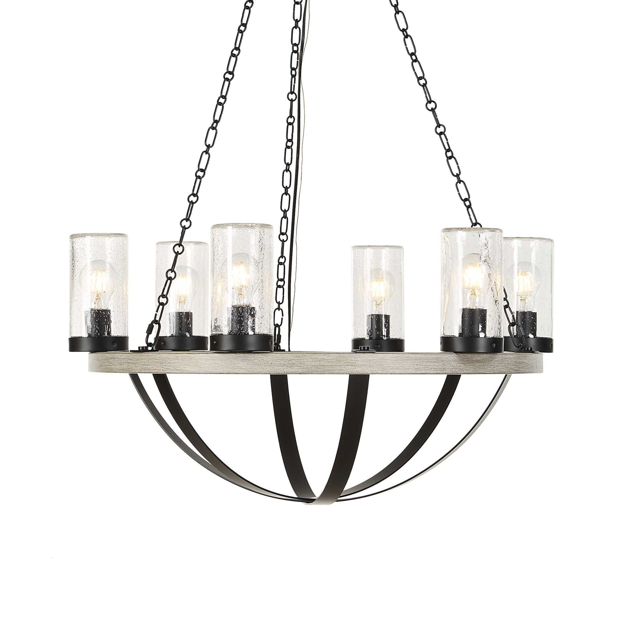 Edgecomb - 6 Light Indoor-Outdoor Chandelier - Black / Gray