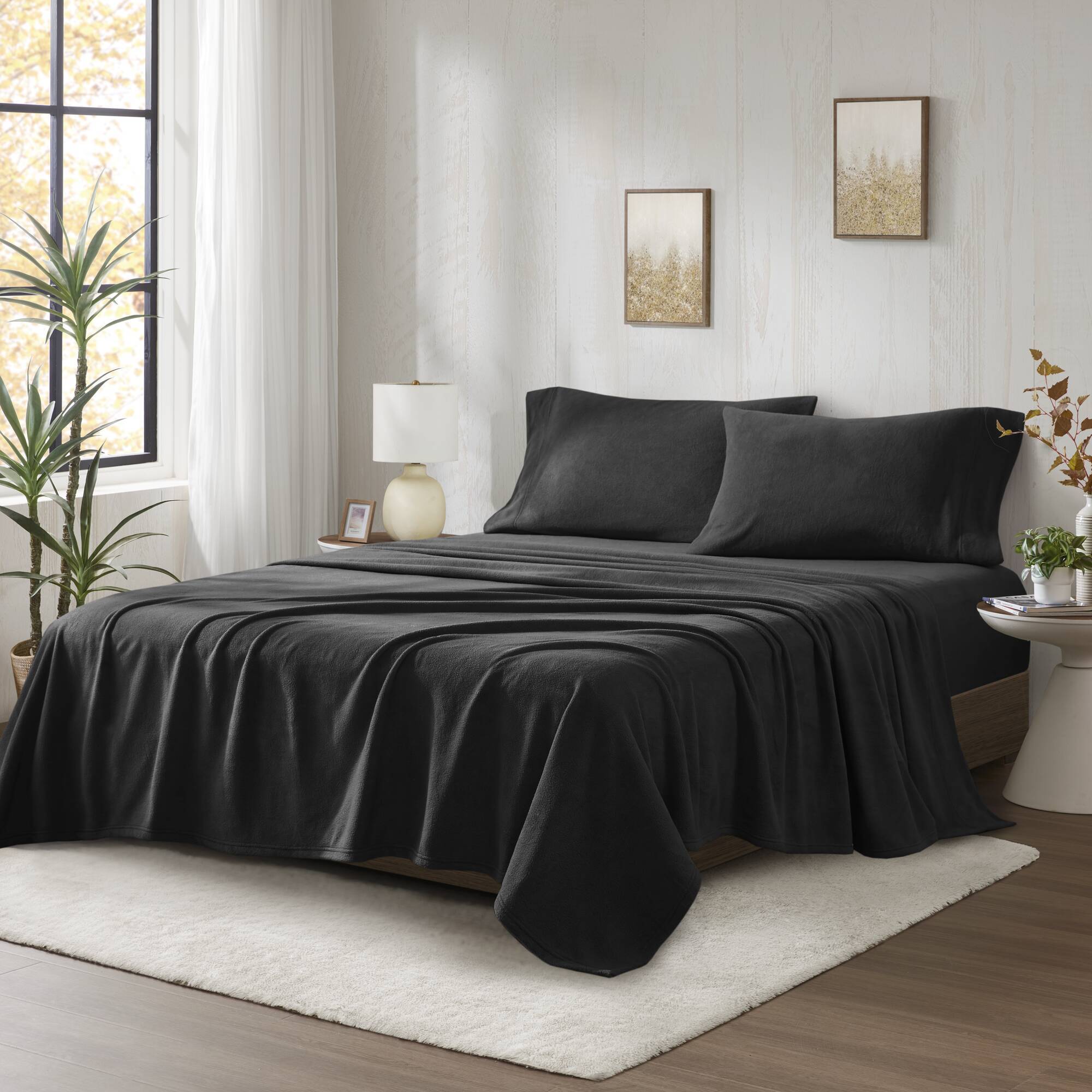 Micro Fleece - Twin Sheet Set - Black