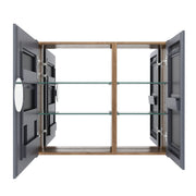 33.56" Wall Mounted Bathroom Cabinet With Adjustable Shelves - Imitative Oak