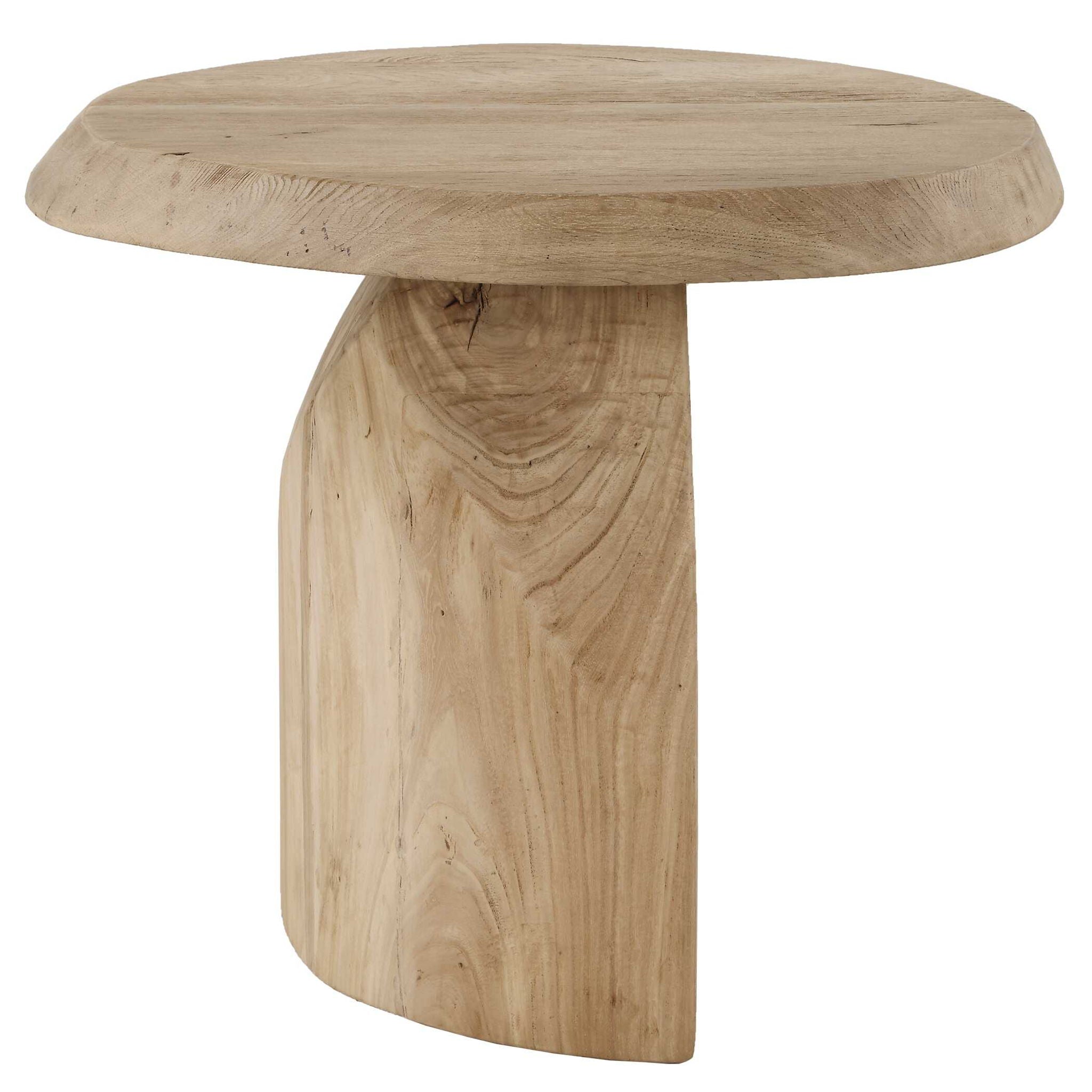 Tiernan - Reclaimed Oak Round Side Table - Woodtone