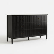 Modern 6 Drawer Fluted Dresser