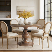 Lexi - Round Pedestal Dining Table - Reclaimed Walnut