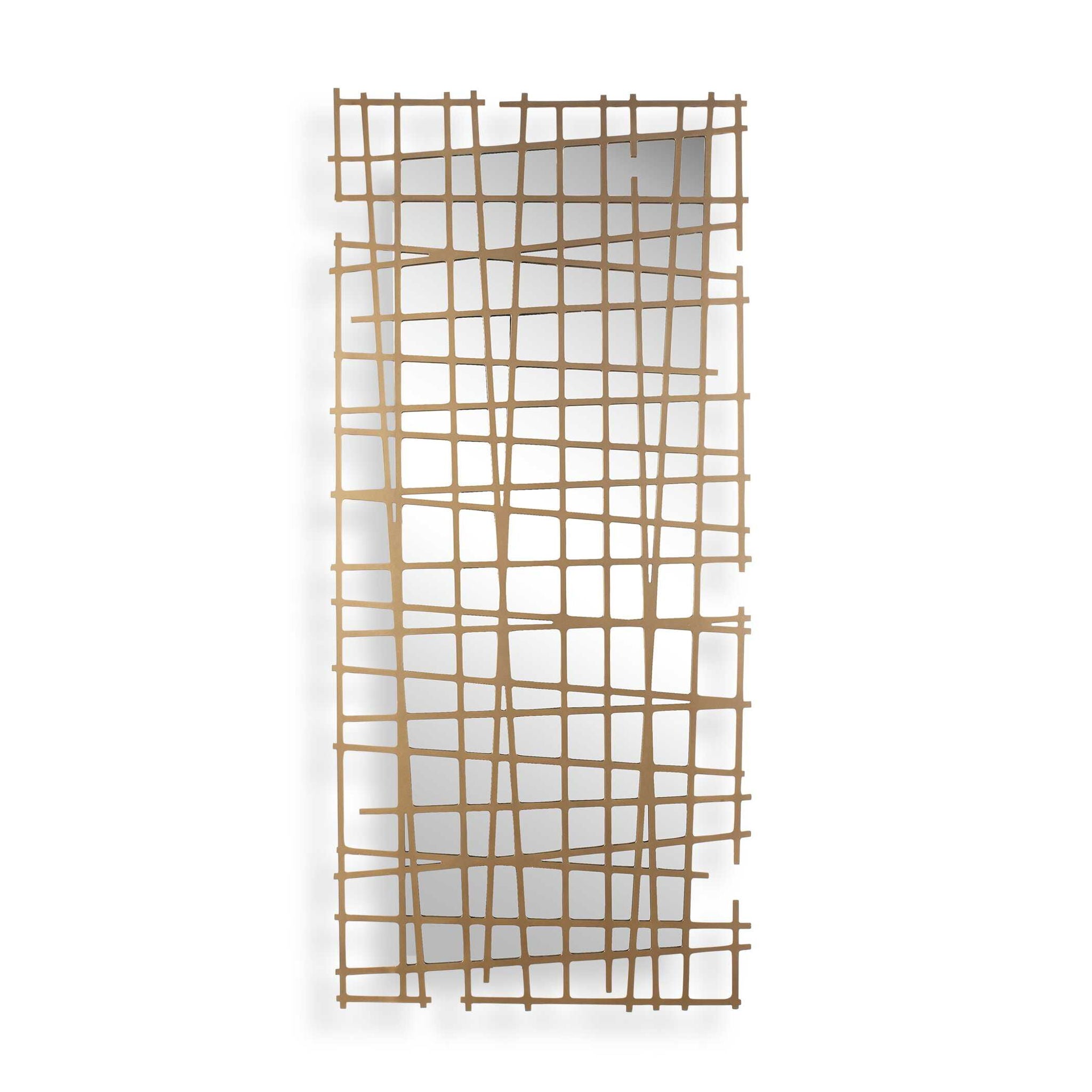 Golden Intersection - Mirrored Wall Decor - Brass