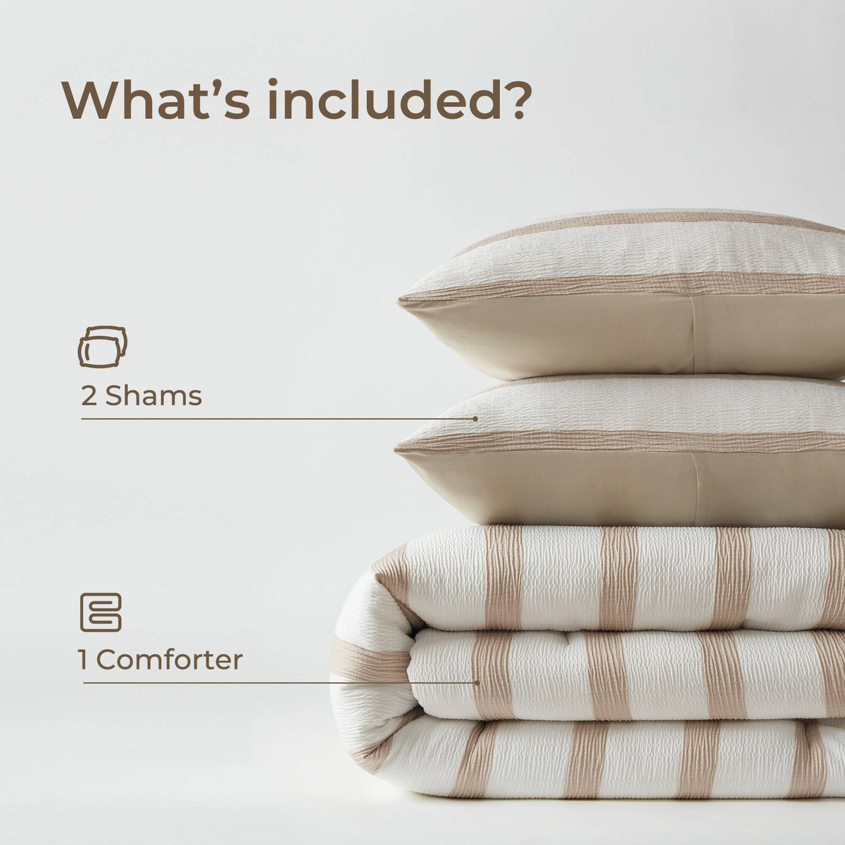 Merritt - King/California King Yarn-Dyed Striped Comforter - Taupe