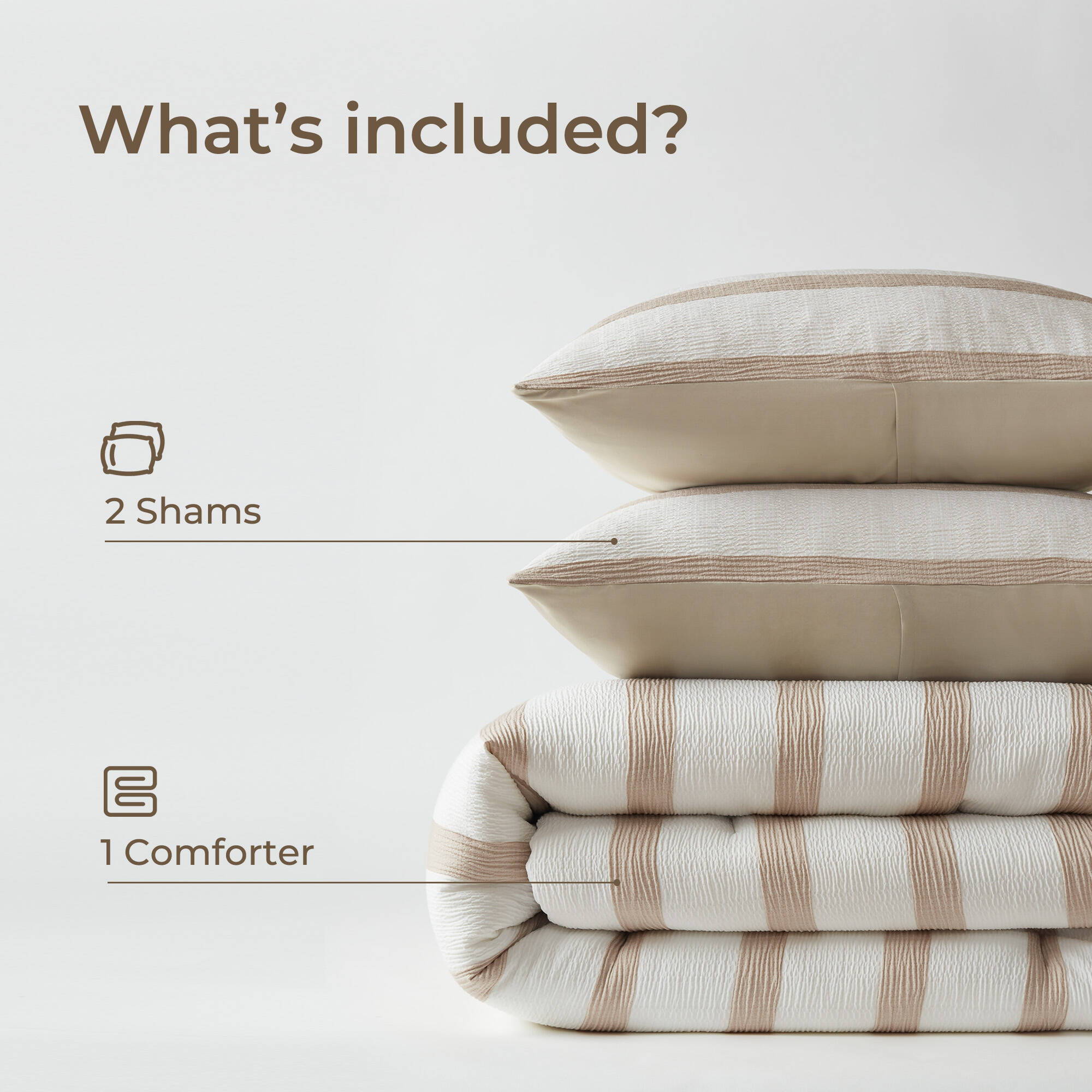 Merritt - Full/Queen Yarn-Dyed Striped Comforter - Taupe