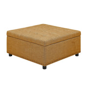 Tufted Storage Ottoman With Button Tufting And Nailhead Trim