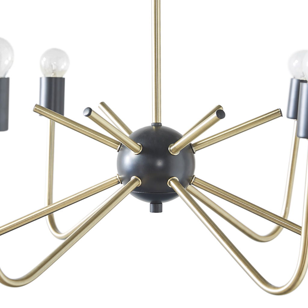 Alexis - 6-Light Two-Tone Chandelier - Antique Brass