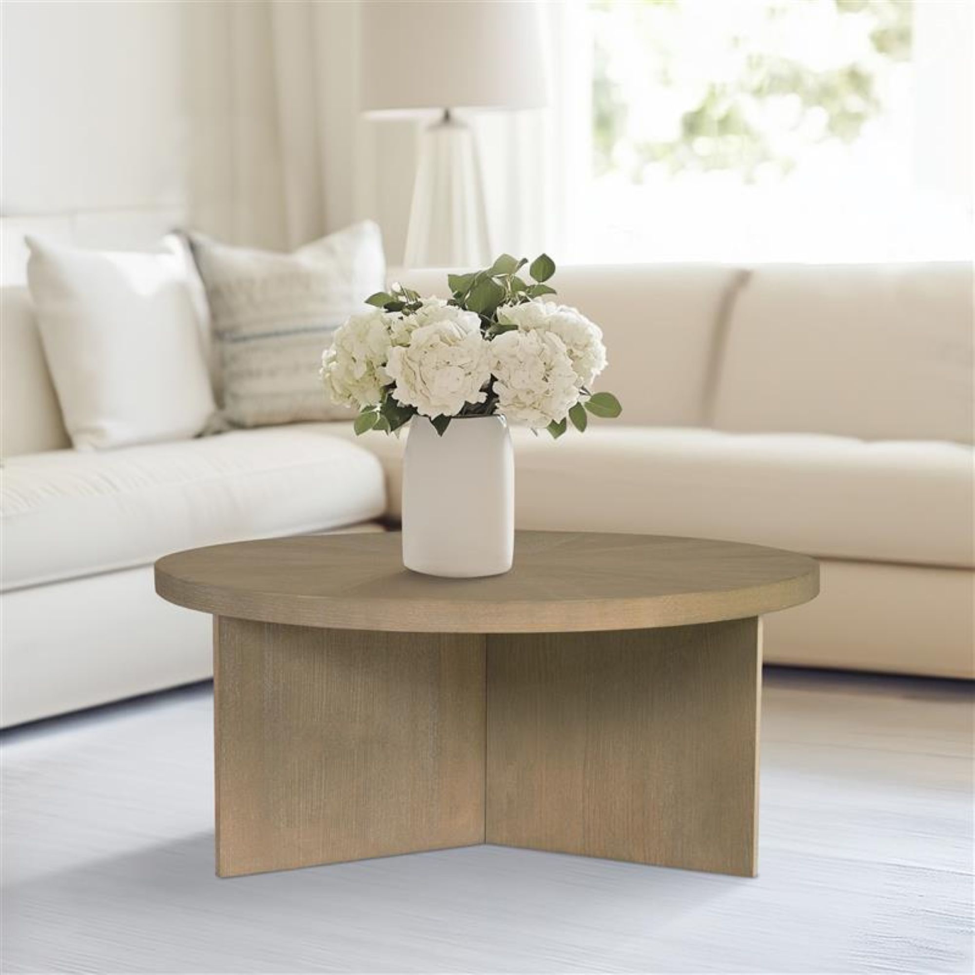 Sadie - Round Coffee Table - Reclaimed Greige