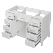 Bathroom Vanity Cabinet Only With 2 Soft Close Doors And 8 Drawers - White