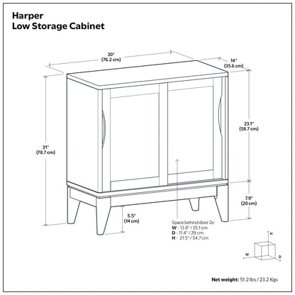 Harper - Low Storage Cabinet - Black