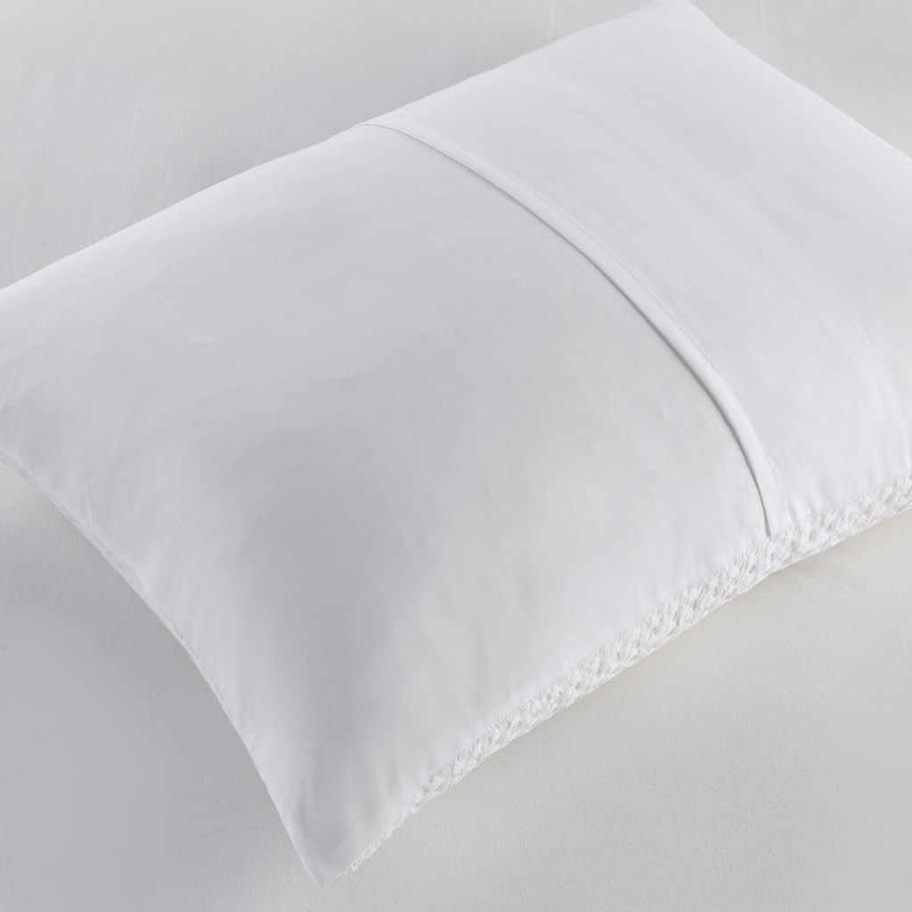 Mina - Full/Queen Waffle Weave Textured Comforter Set - White