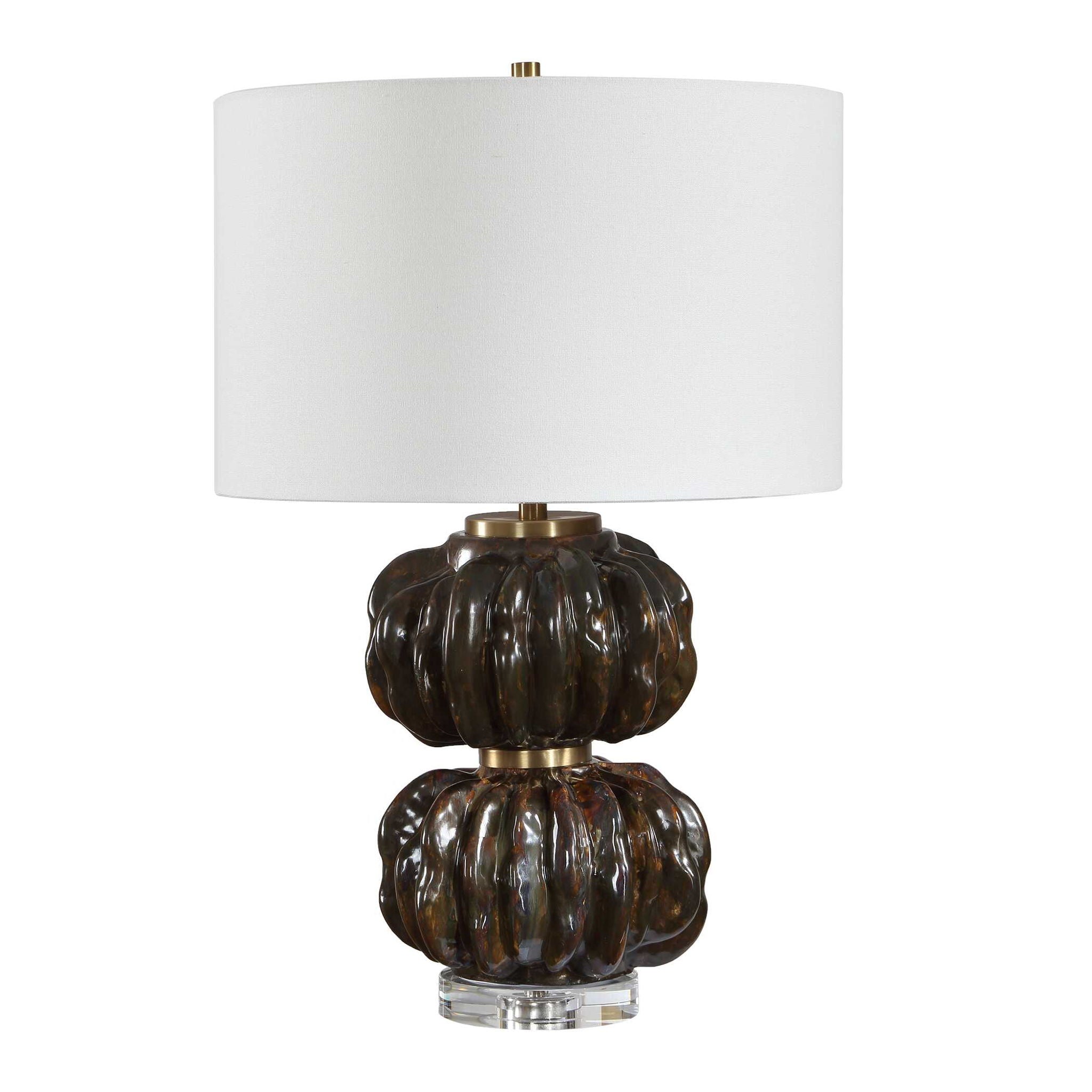 Jaudon - Stacked Table Lamp - Black / Bronze / Brown