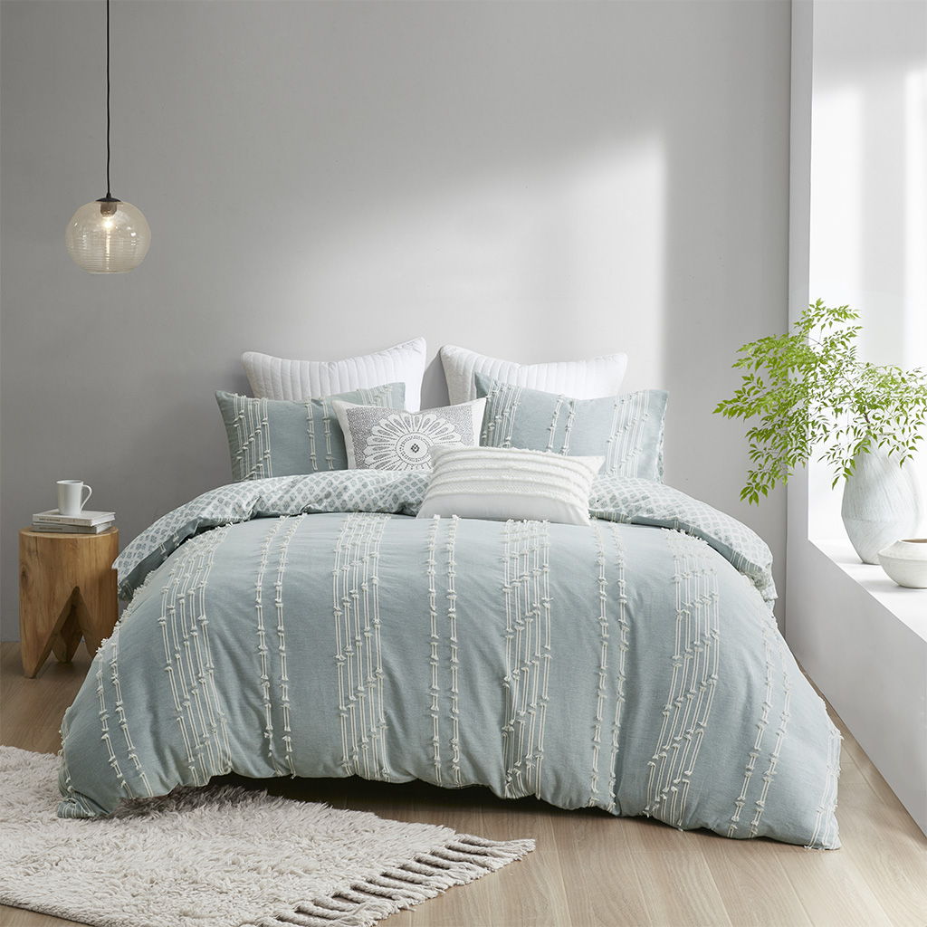 Kara - 3 Piece Duvet Cover Set - Aqua