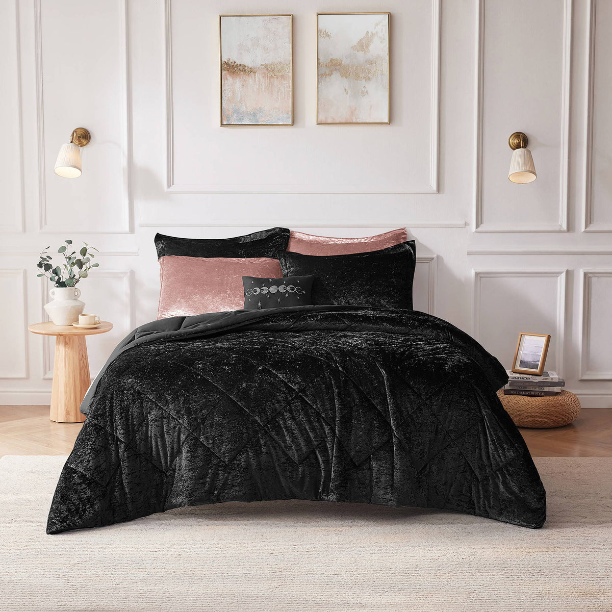 Felicia - King Comforter Set - Black