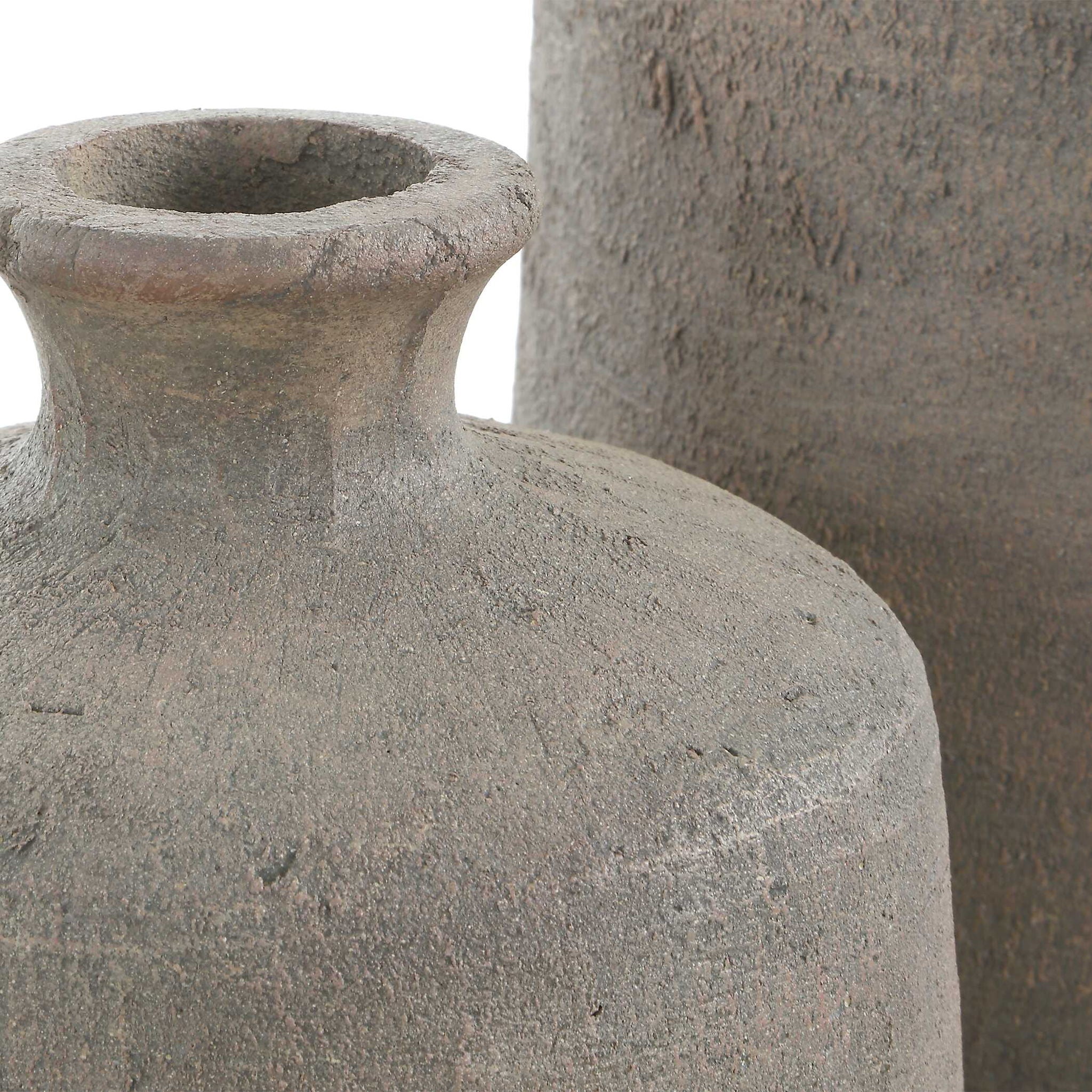 Terrene - Clay Vases (Set of 2) - Brown