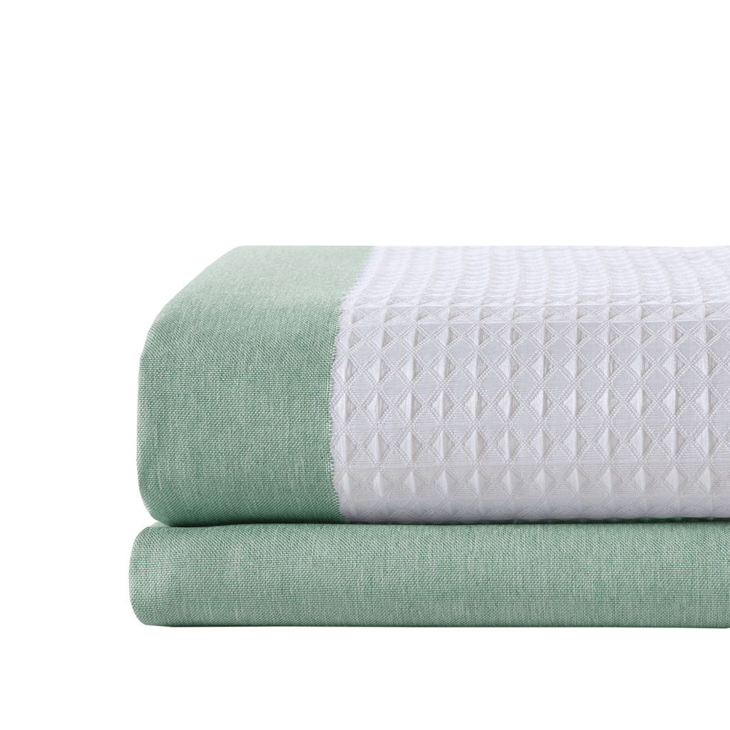 Spa Waffle - 72" Shower Curtain With 3M Treatment - Aqua