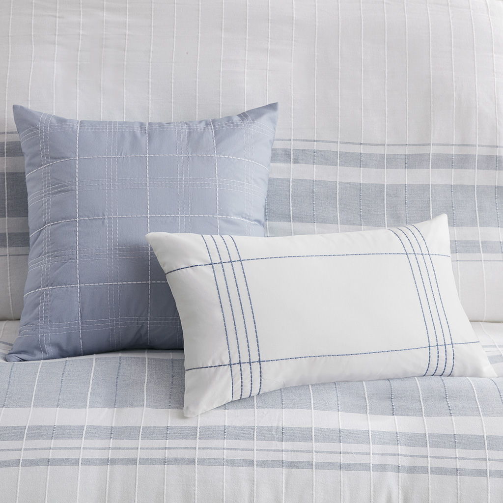 Morgan - 5 Piece Cotton Jaquard Duvet Set - White