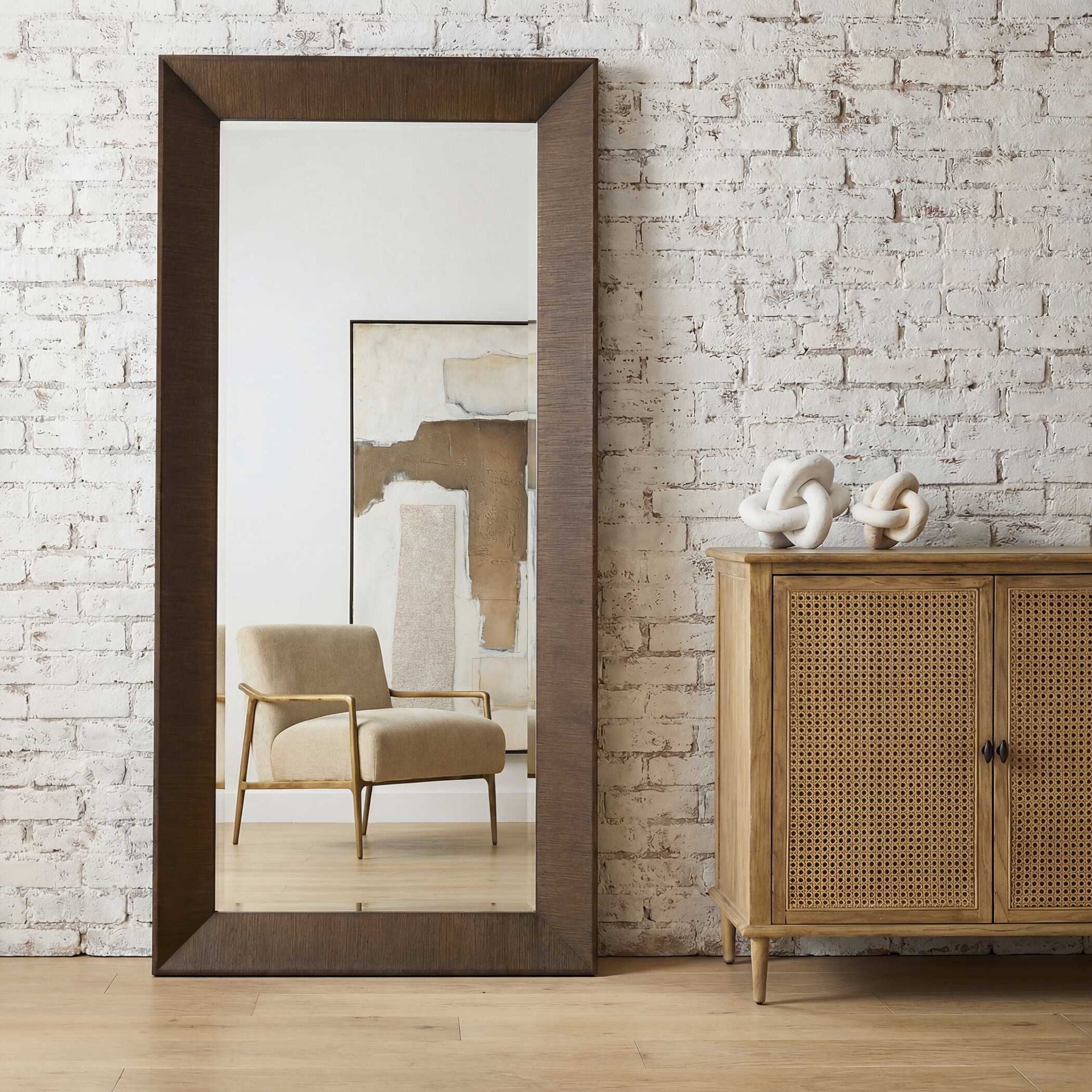 Pearce - Tall Walnut Mirror - Woodtone
