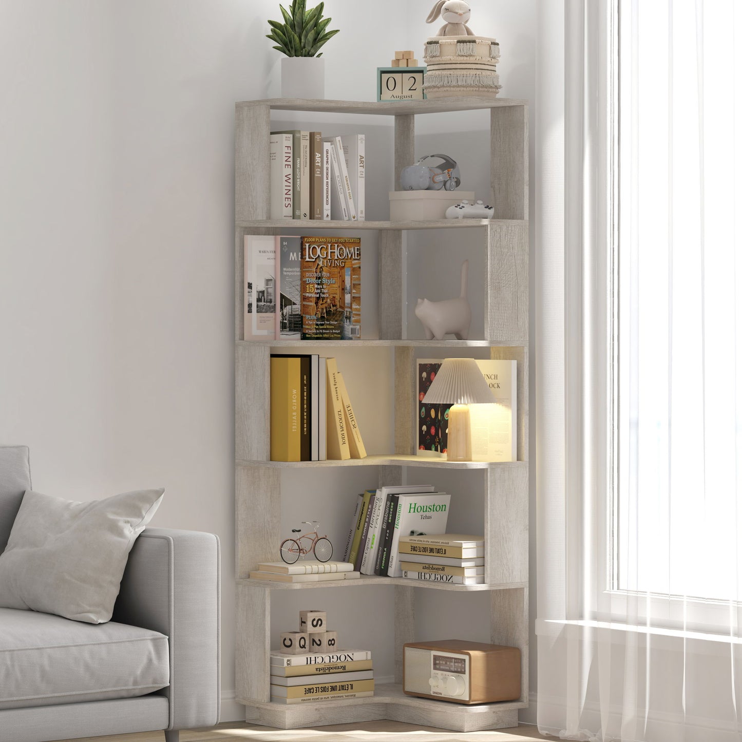 L-Shaped Corner Bookshelf