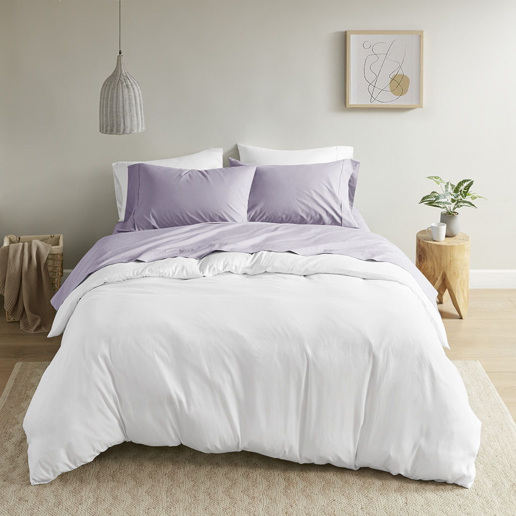 Peached Percale - California King Sheet Set - Purple