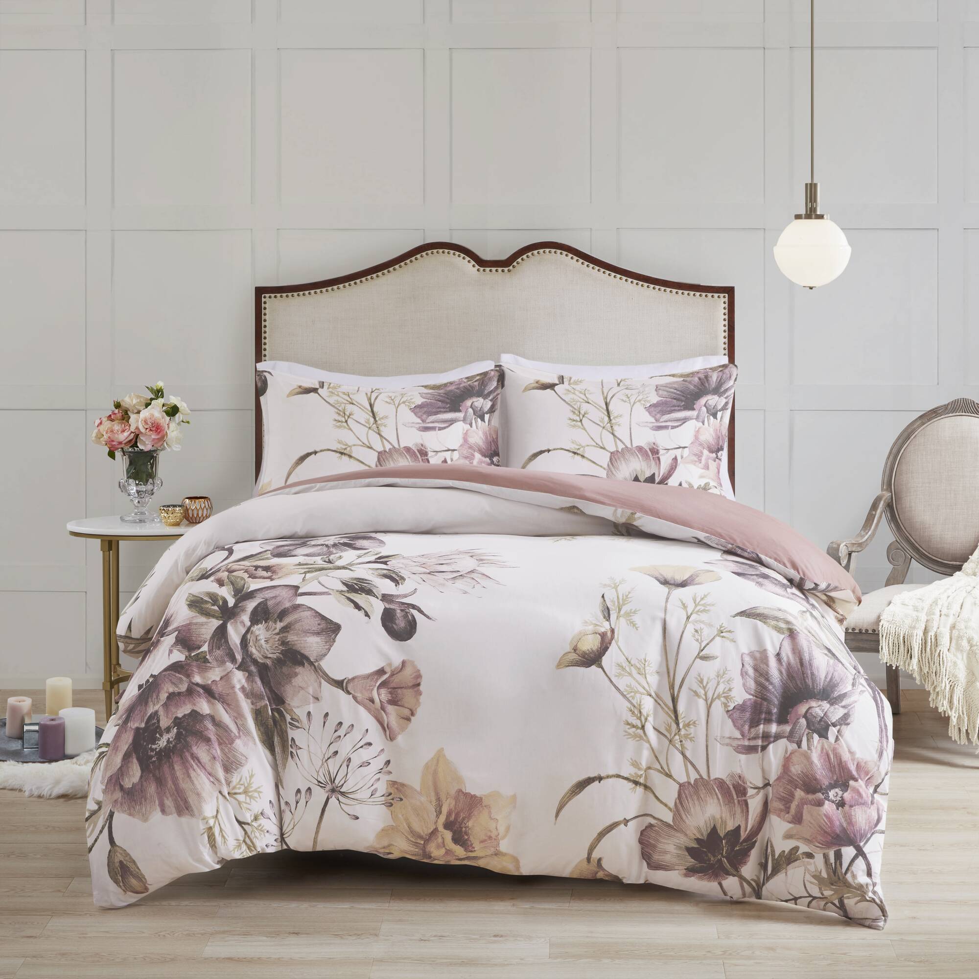 Cassandra - 3 Piece Printed Duvet Cover Set - Blush