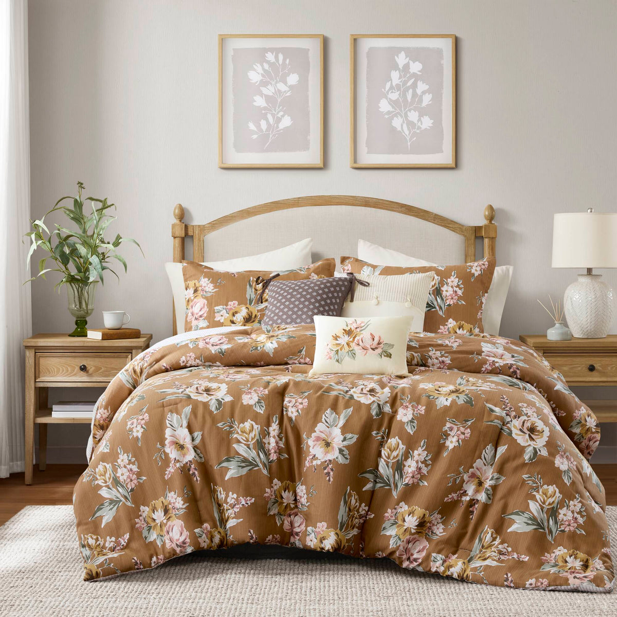 Salara - King Comforter Set - Terracotta