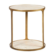 Clench - Brass Side Table - Beige