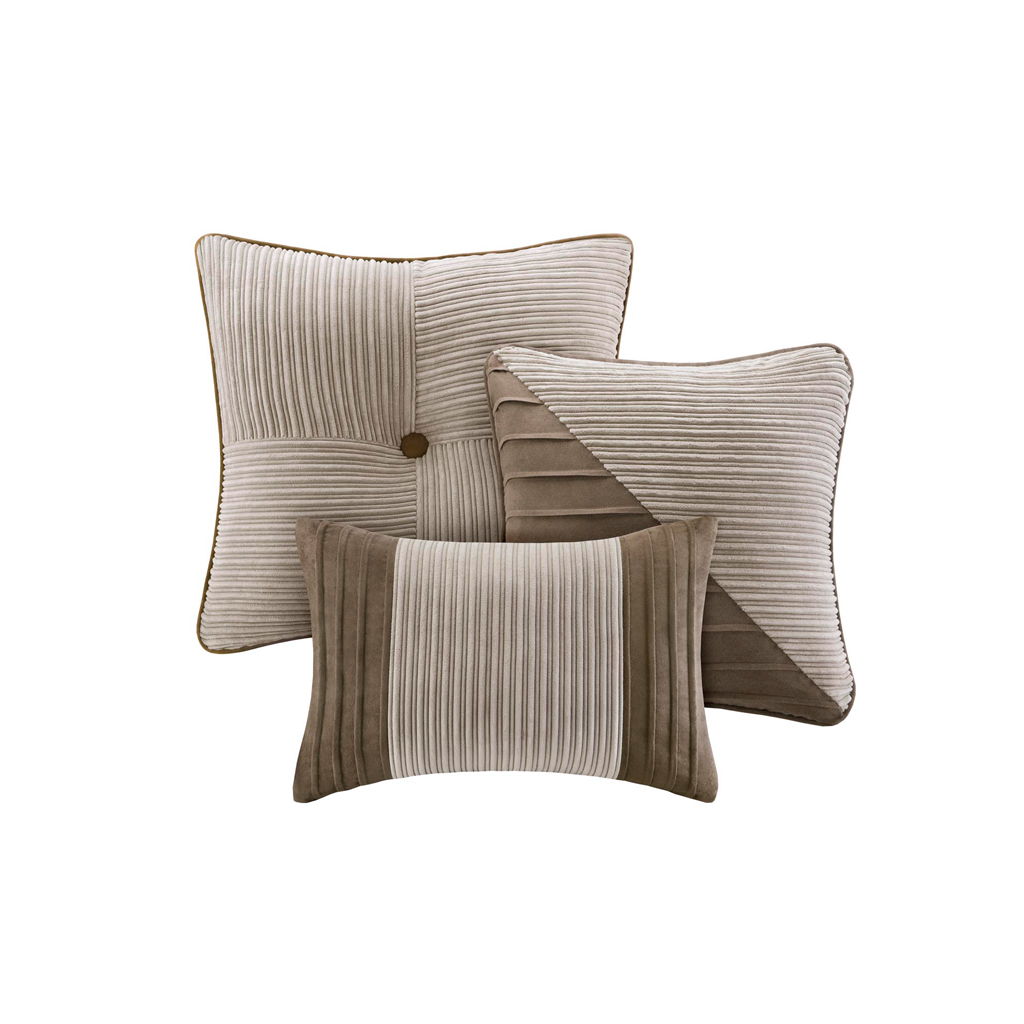 Dallas - Queen - Piece Comforter (Set of 7) - Taupe