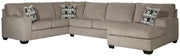 Ballinasloe - Right Arm Facing Corner Chaise 3 Pc Sectional - Platinum