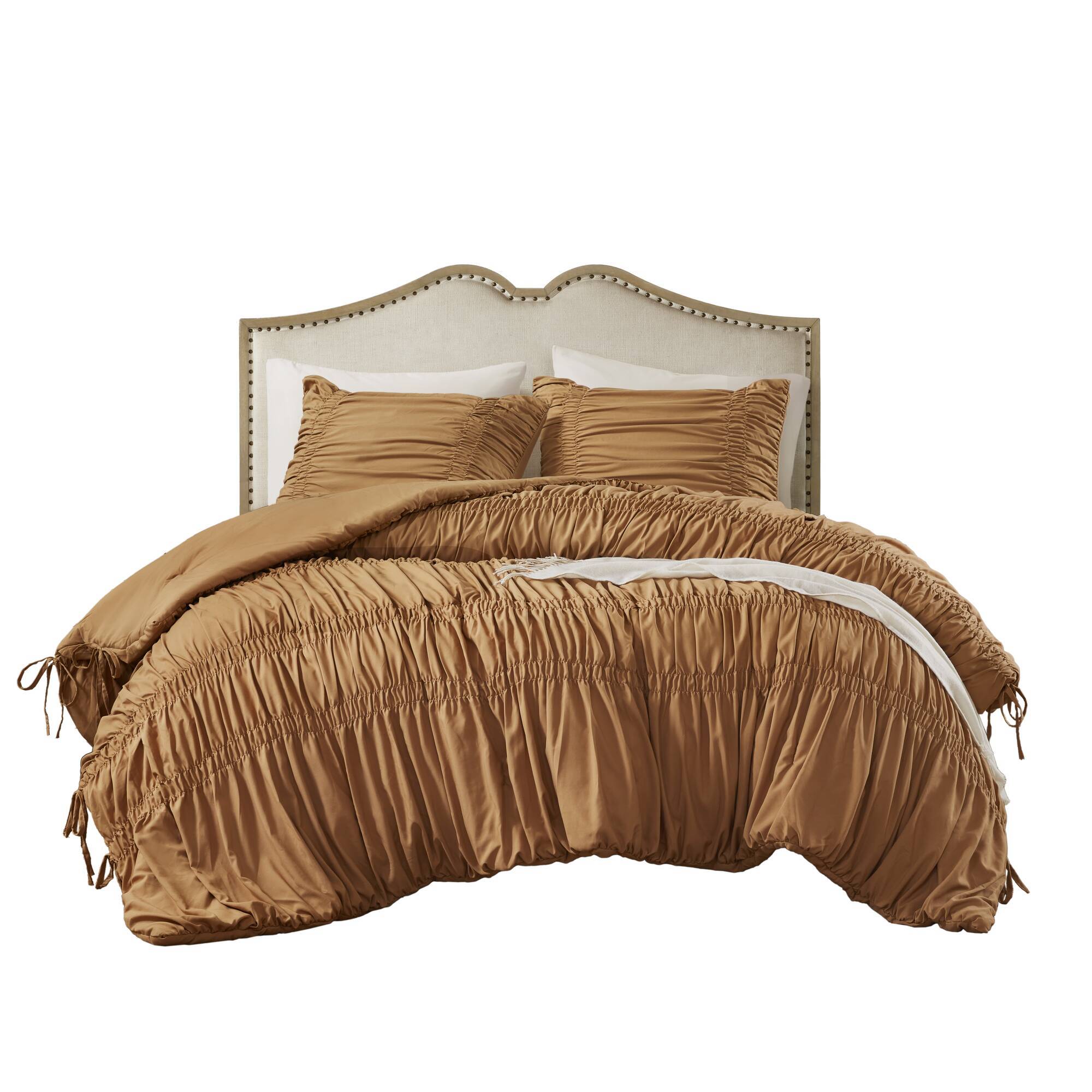 Mia - 2 Piece Twin/Twin Long Comforter Set - Brown