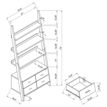 Blackburn - 3 Piece Ladder Bookshelf Set With Modular Design - Cappuccino