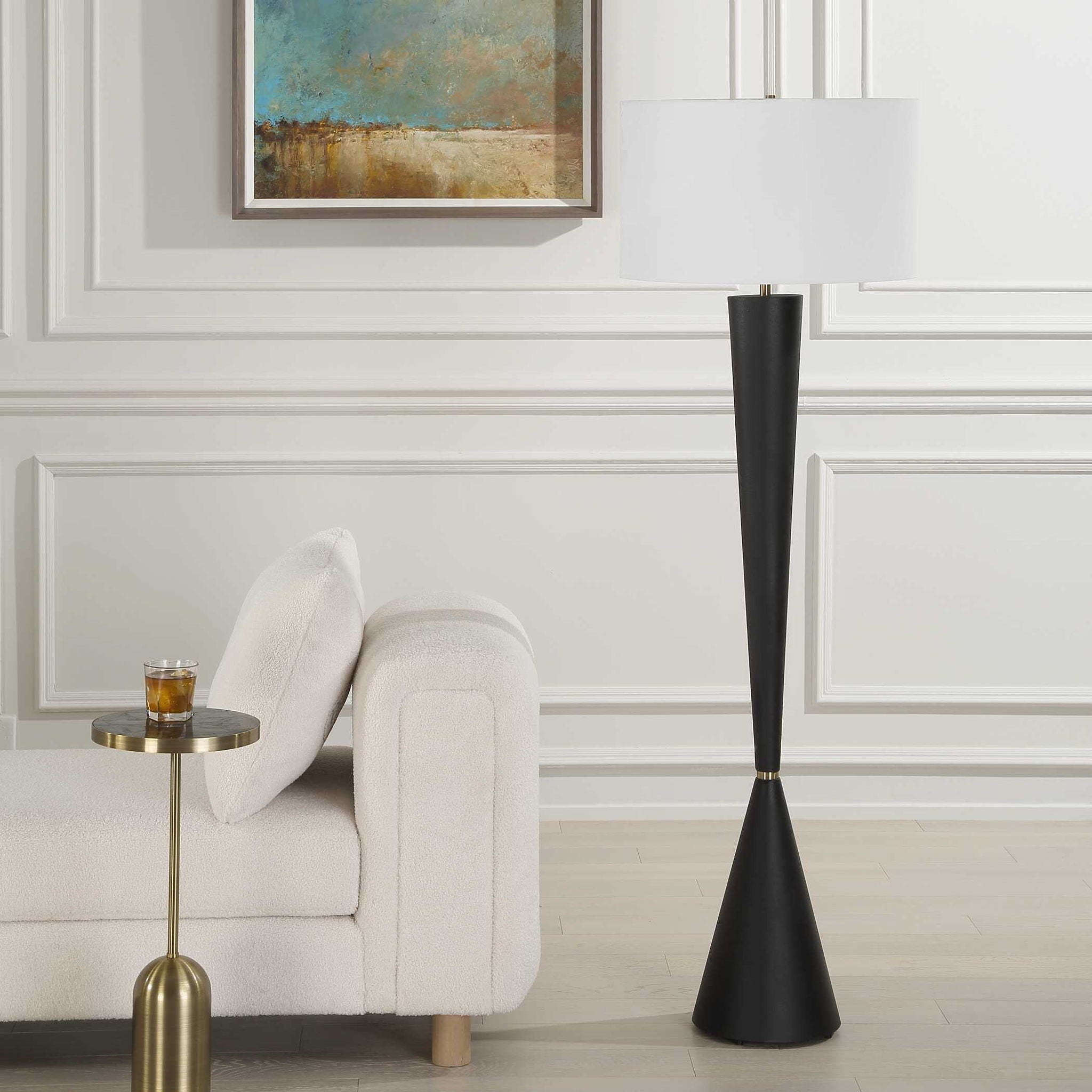 Layla - Black Tapered Floor Lamp