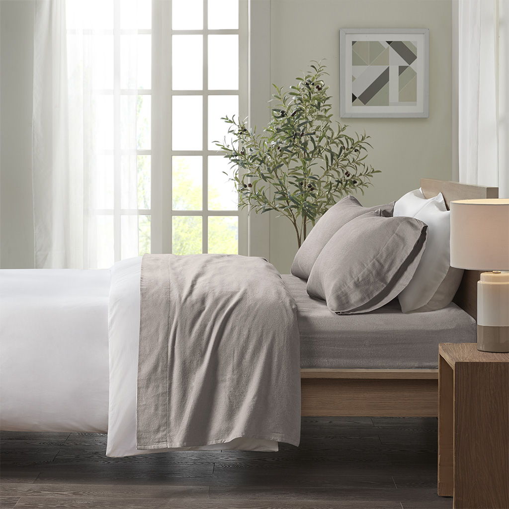 Cozy Flannel - Sheet Set - Gray Solid