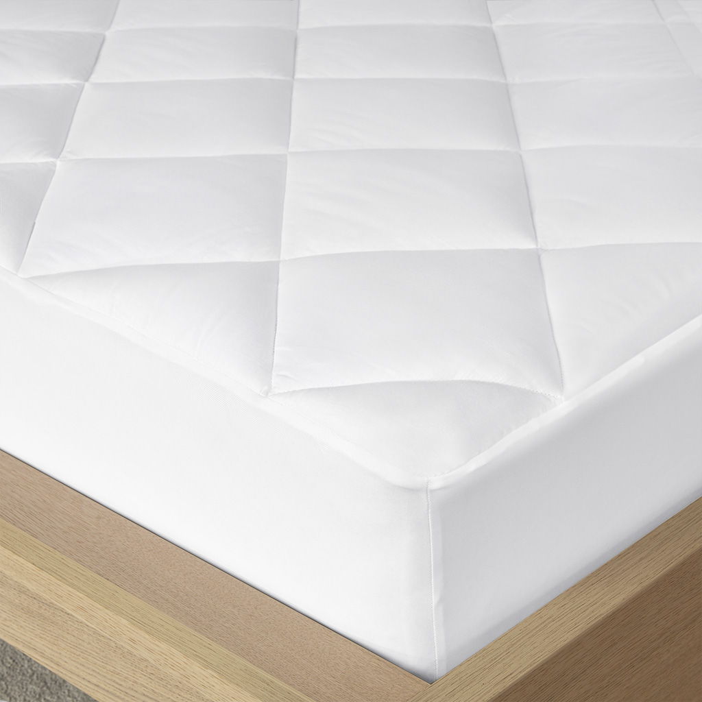 Quiet Nights - Waterproof Diamond Quilting Down Alternative Mattress Pad - White